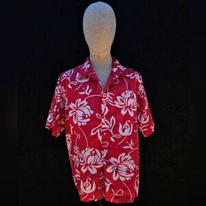VINTAGE Reyn Spooner Men's Hawaiian shirt Red & White Size XL